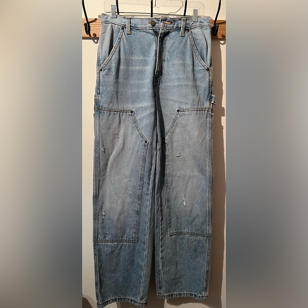 Urban Outfitters- High Rise Carpenter Jeans- Color: Blue Distressed- Size 28